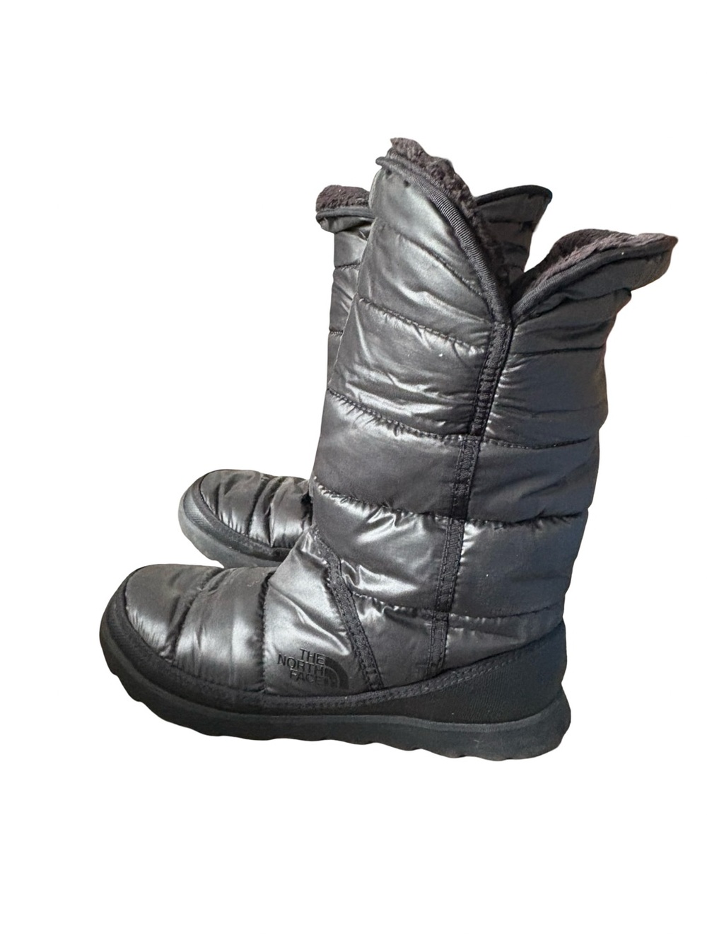 The North Face Amore II shiny black puffer boots - size 7